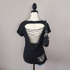 Y2K Harley-Davidson Black Graphic Cut-Out Top