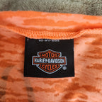 Harley-Davidson Las Vegas Neon Orange Bedazzled Graphic Print Top