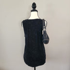 Y2K Affliction Black Bedazzled Cut-Out Tank Top