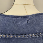 Maurices Blue and White Bedazzled Graphic Print Top