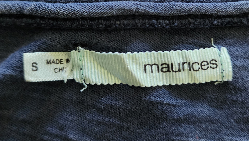 Maurices Blue and White Bedazzled Graphic Print Top