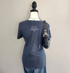 Y2K Harley-Davidson Navy Blue Graphic Print Top