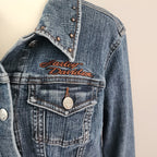 Vintage 105th Anniversary Harley-Davidson Studded Button-Up Denim Jacket