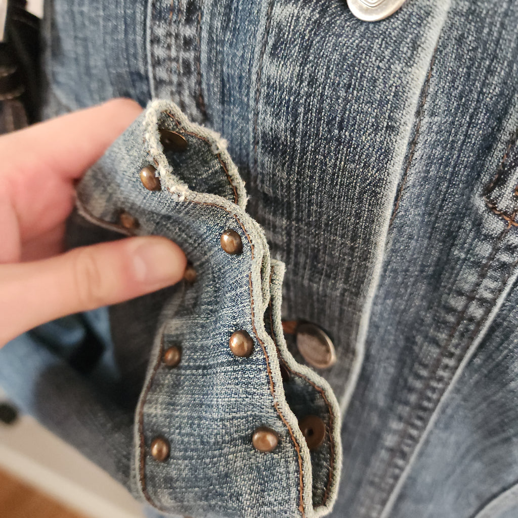 Vintage 105th Anniversary Harley-Davidson Studded Button-Up Denim Jacket