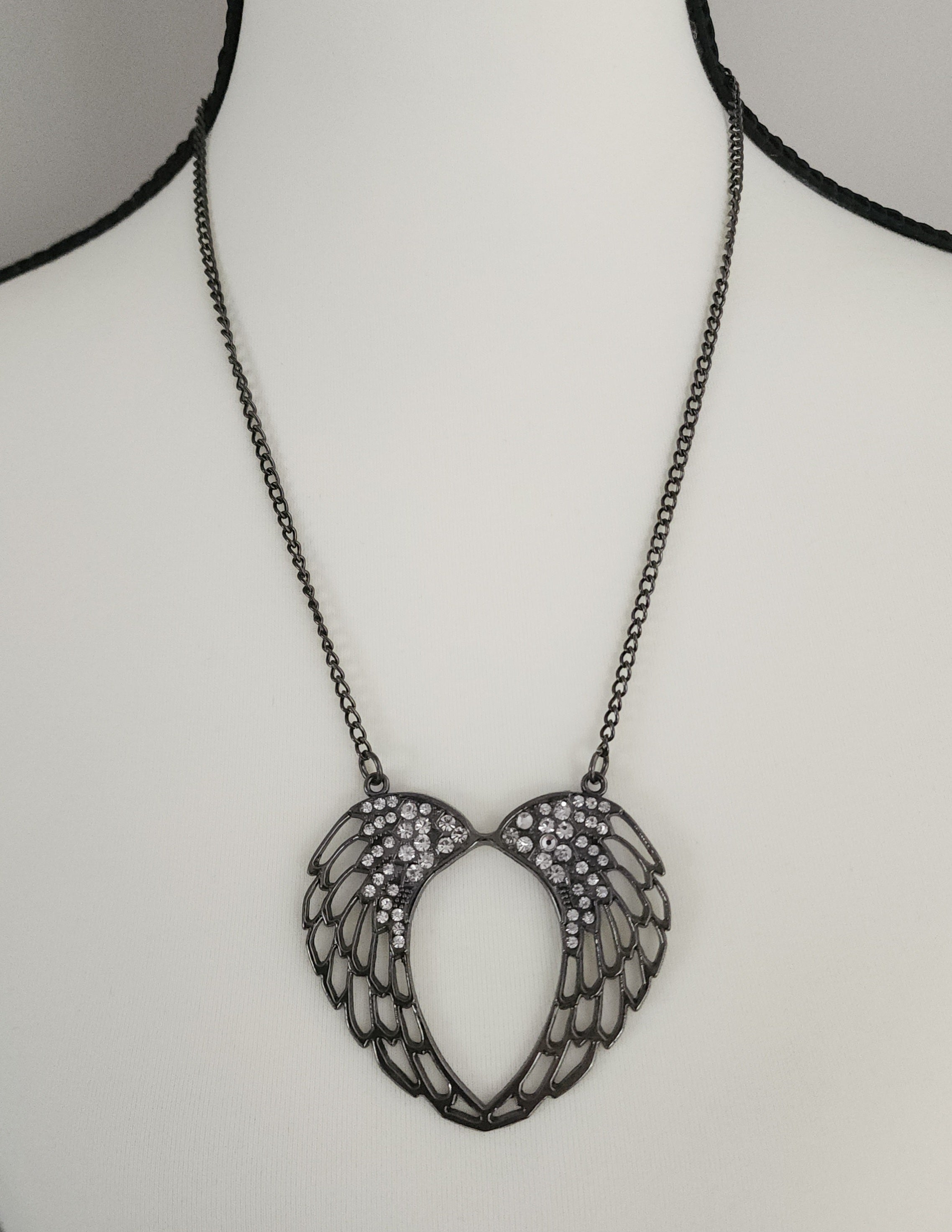 Cathedral Wings Rhinestone Fashion Necklace