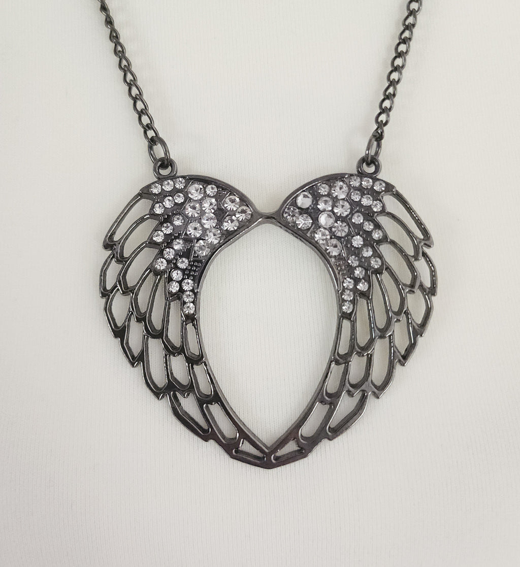 Cathedral Wings Rhinestone Fashion Necklace