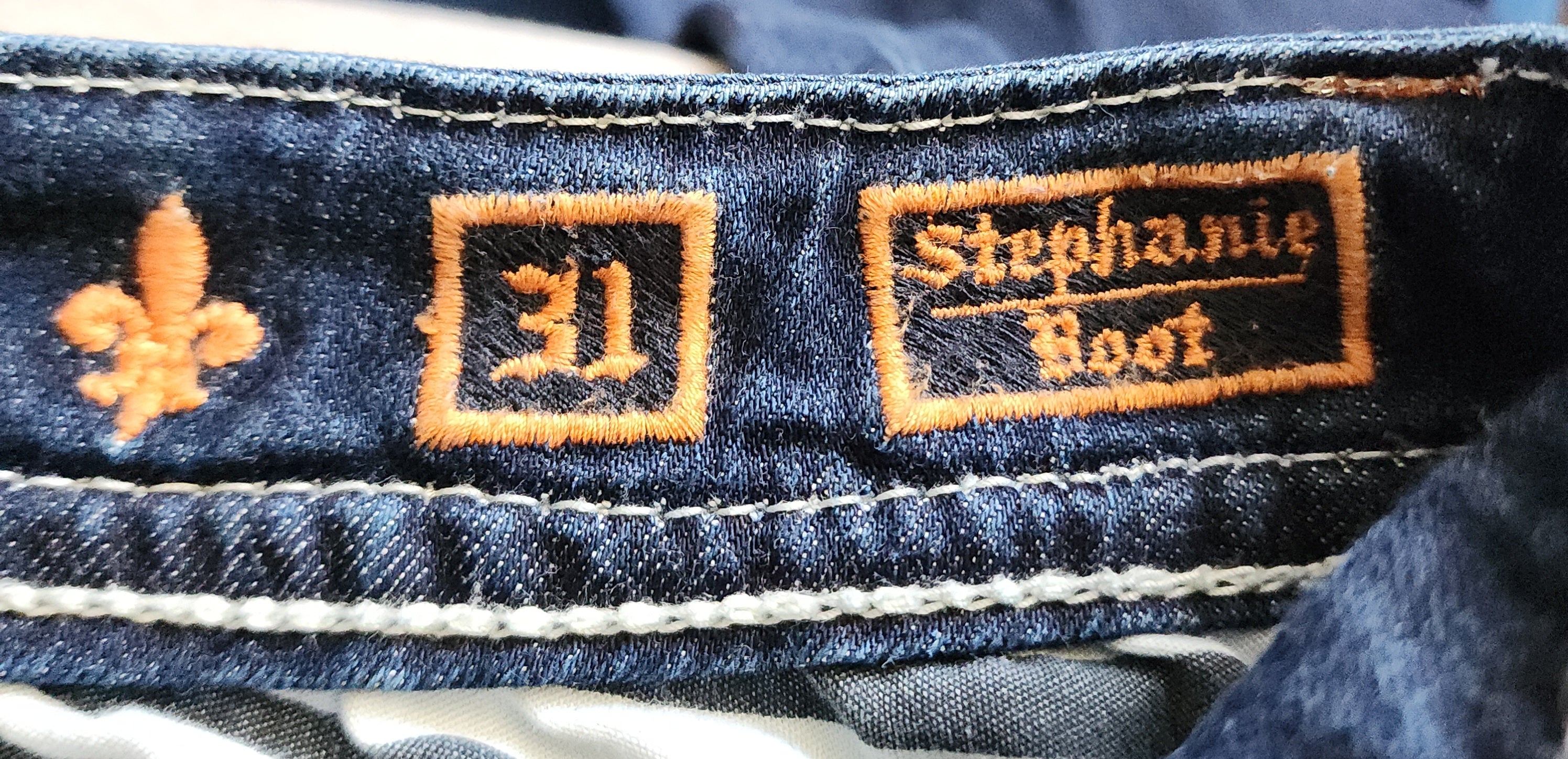Y2K Rock Revival Low Rise Dark Wash Blue Cathedral Embellished Bootcut Denim Jeans