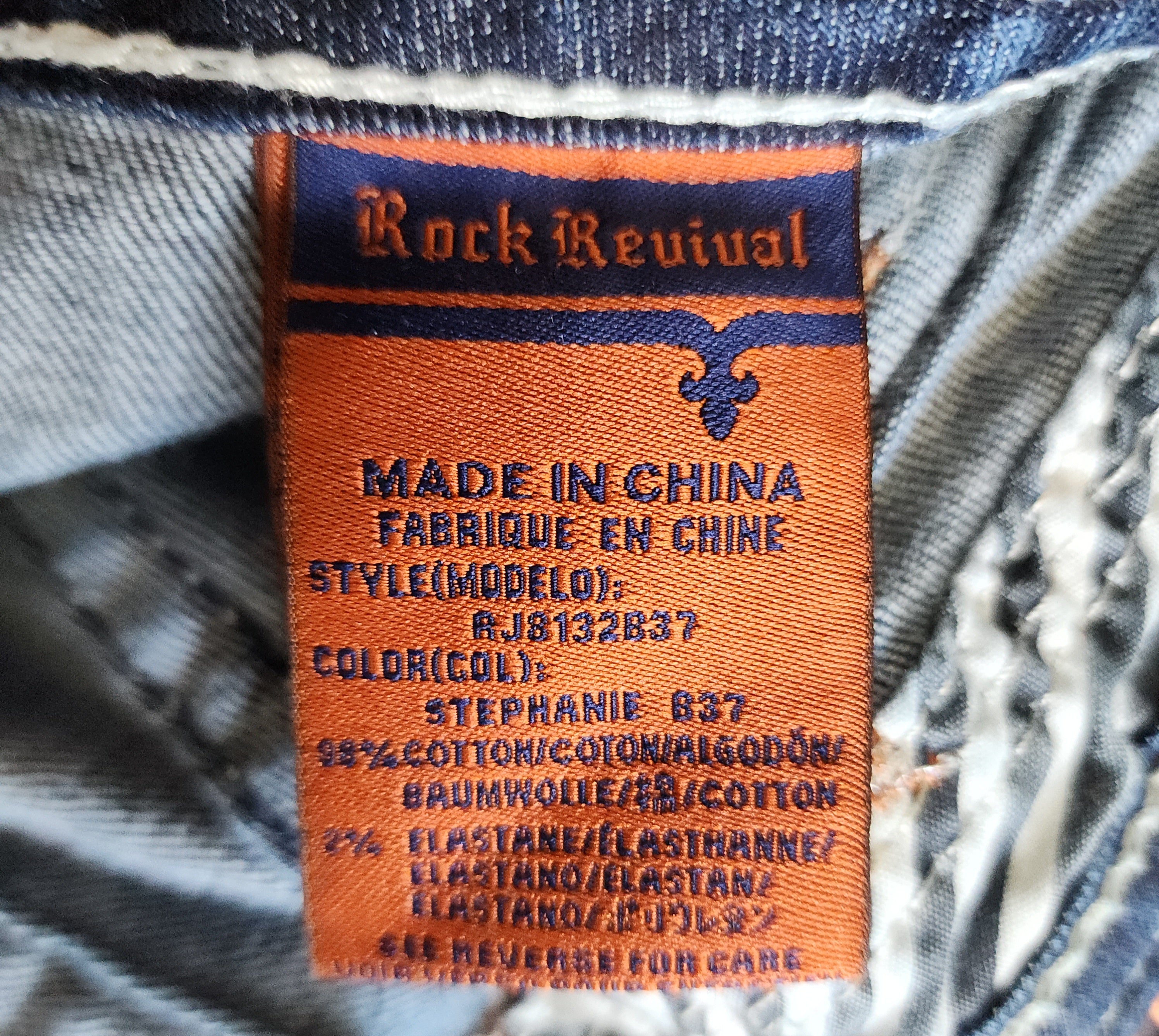 Y2K Rock Revival Low Rise Dark Wash Blue Cathedral Embellished Bootcut Denim Jeans