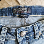 Y2K Silver Jeans Low Rise Light Wash Embroidered Distressed Straight Leg Denim Jeans