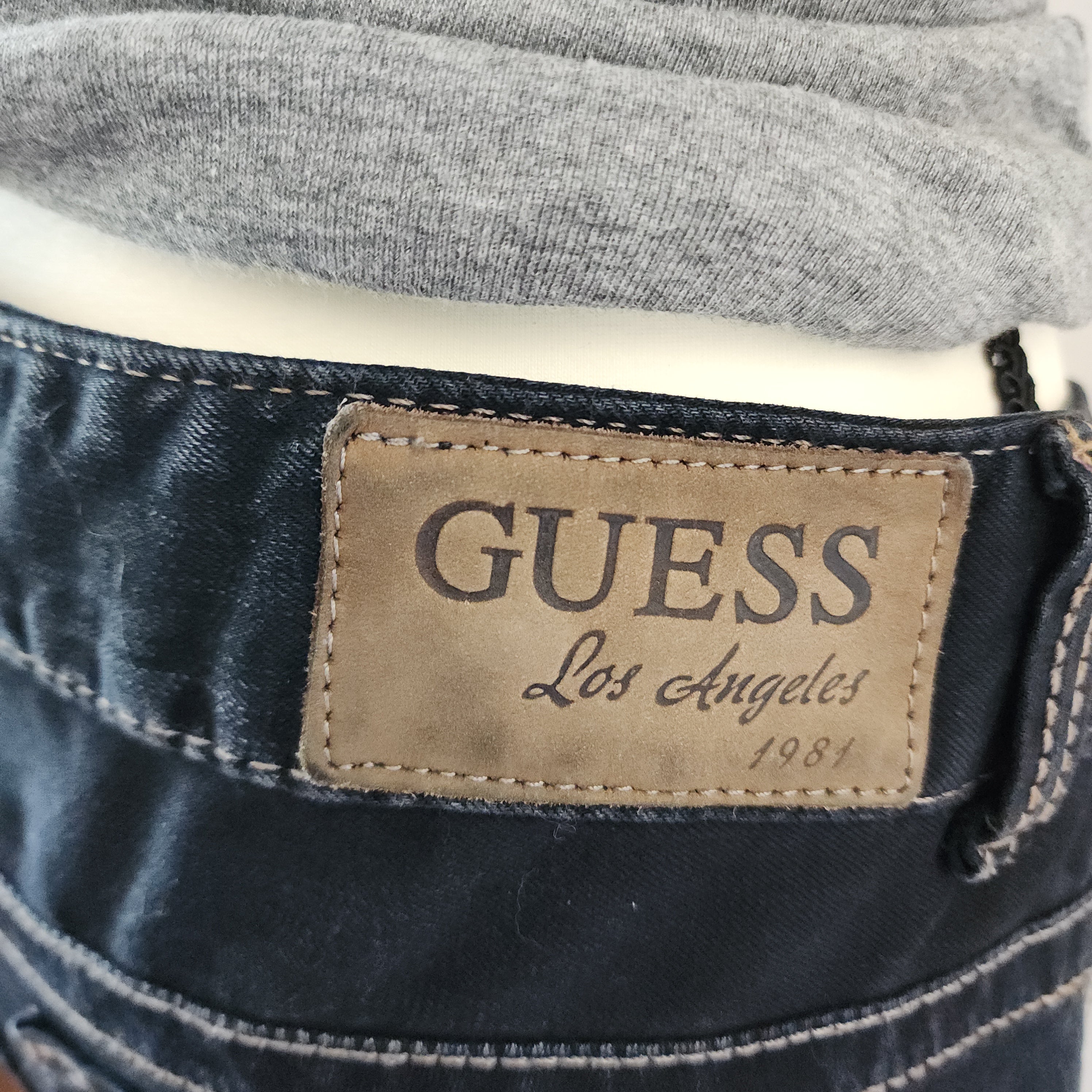 Y2K Inspired Guess Low Rise Very Dark Wash Blue Bootcut Denim Jeans