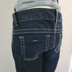 Y2K Inspired Guess Low Rise Very Dark Wash Blue Bootcut Denim Jeans