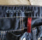 Y2K Inspired Guess Low Rise Very Dark Wash Blue Bootcut Denim Jeans