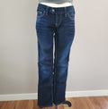 Y2K Silver Jeans Low Rise Dark Wash Embroidered Bootcut Denim Jeans
