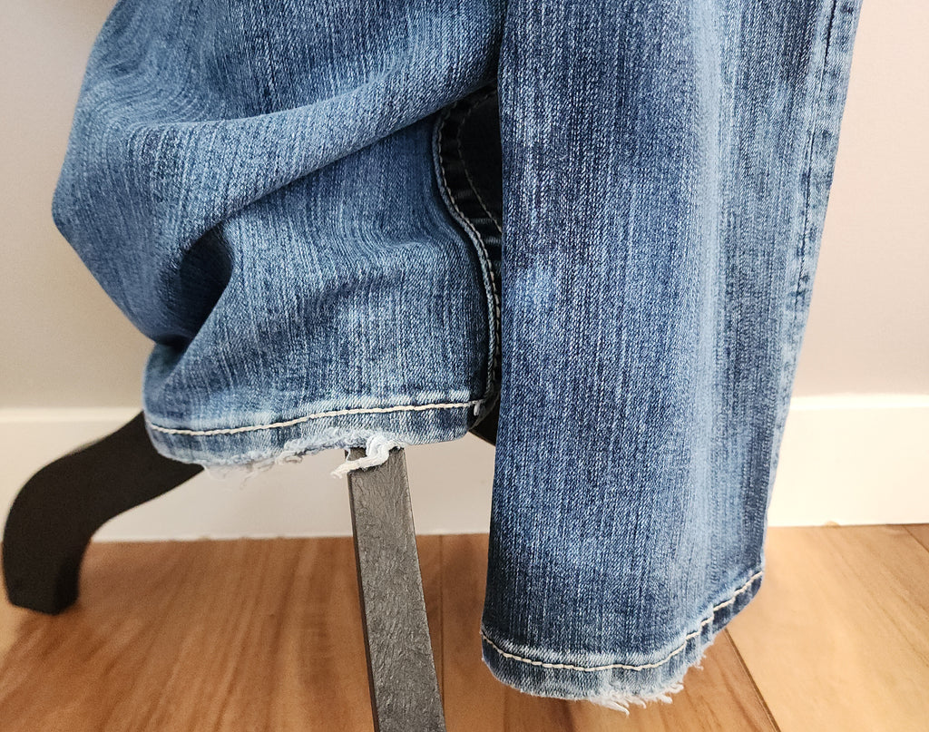 Y2K Miss Me Low Rise Medium Wash Cathedral Embellished Bootcut Denim Jeans