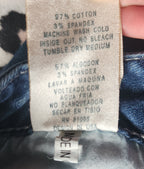 Y2K Inspired L.A. Idol Low Rise Medium Wash Blue Cathedral Bedazzled Denim Capris