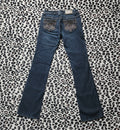 Y2K L.A. Idol Low Rise Dark Grey Wash Embellished Bootcut Denim Jeans