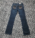 Y2K L.A. Idol Low Rise Dark Grey Wash Embellished Bootcut Denim Jeans