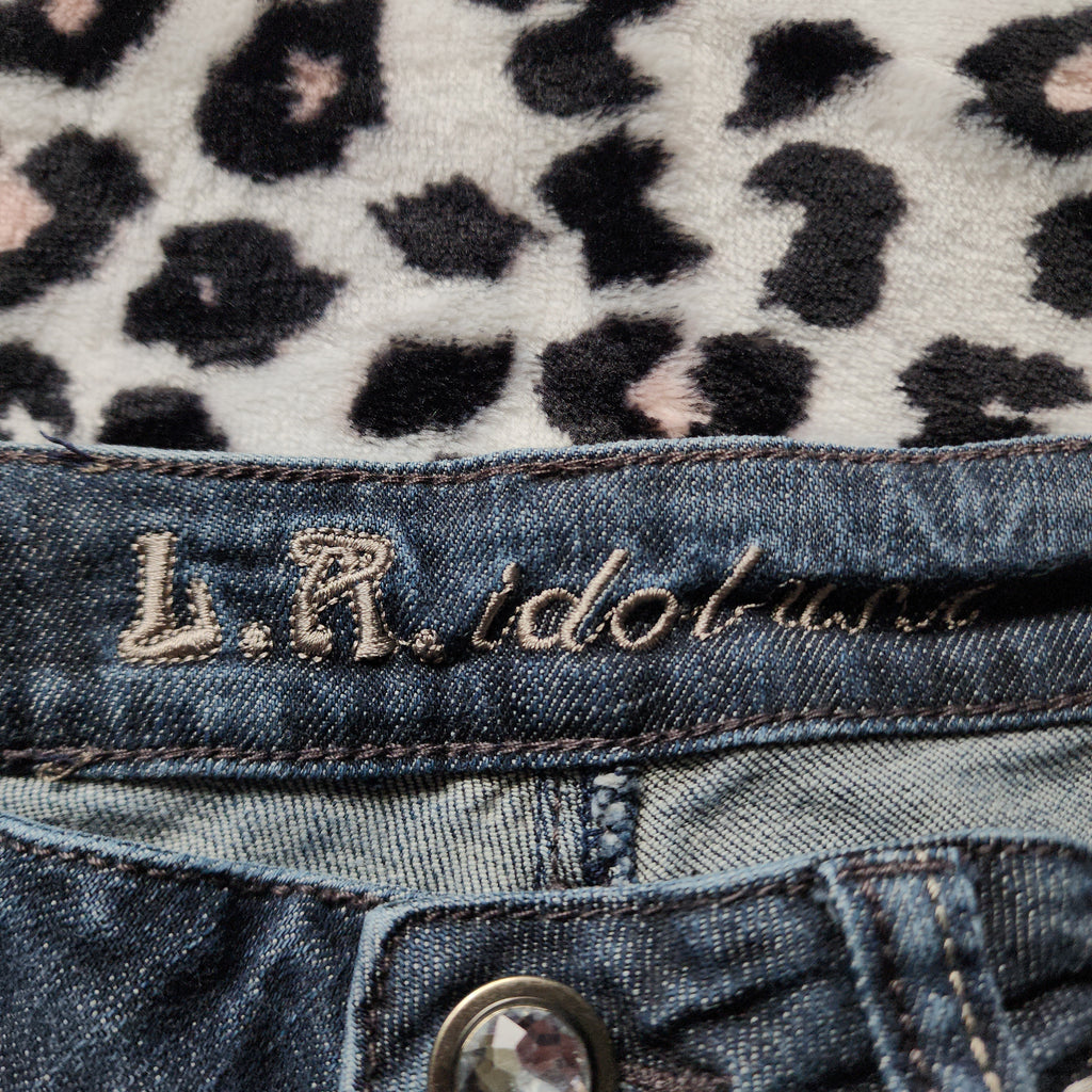 Y2K L.A. Idol Low Rise Dark Grey Wash Embellished Bootcut Denim Jeans