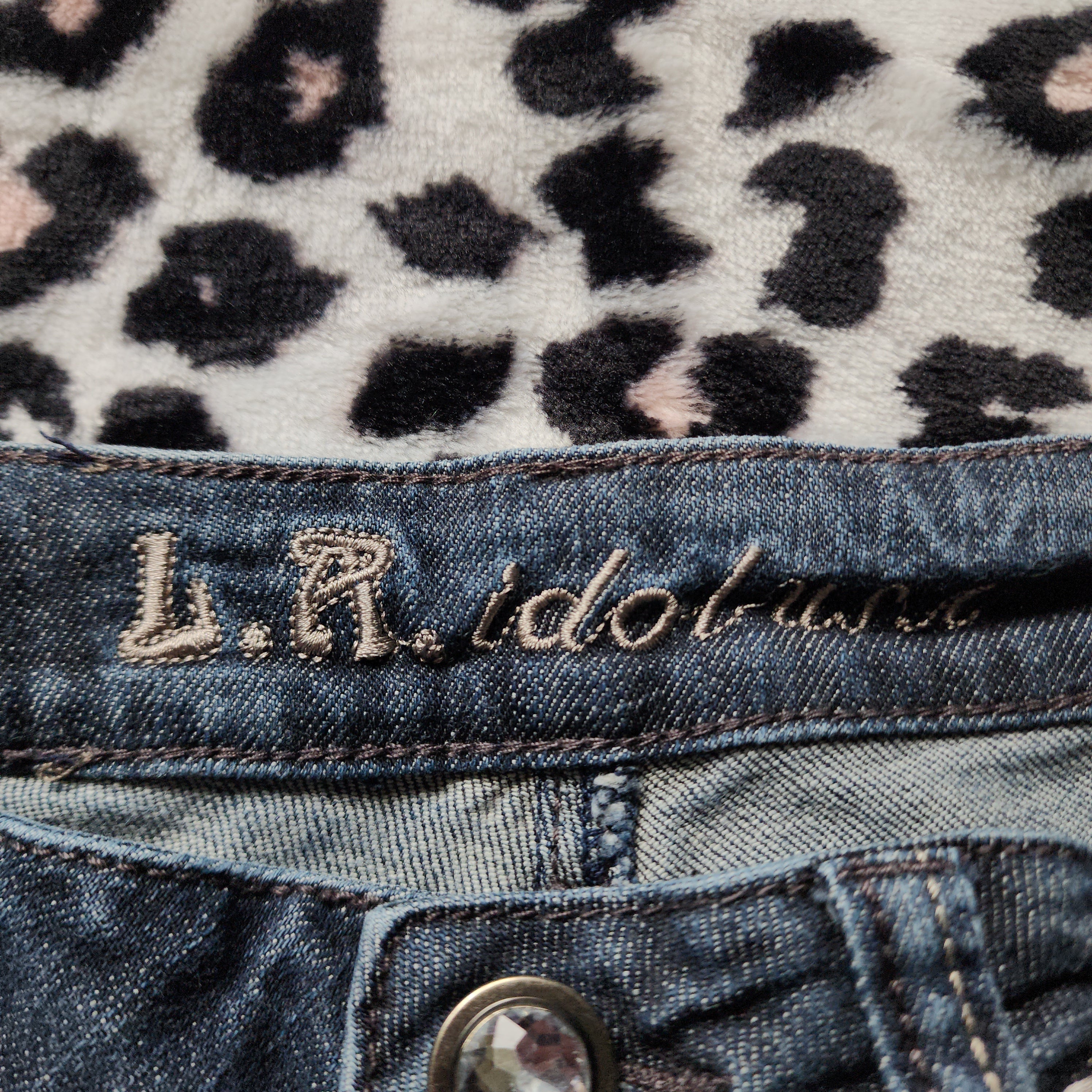 Y2K L.A. Idol Low Rise Dark Grey Wash Embellished Bootcut Denim Jeans