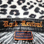 Y2K Rock Revival Low Rise Dark Grey Cathedral Embellished Bootcut Denim Jeans