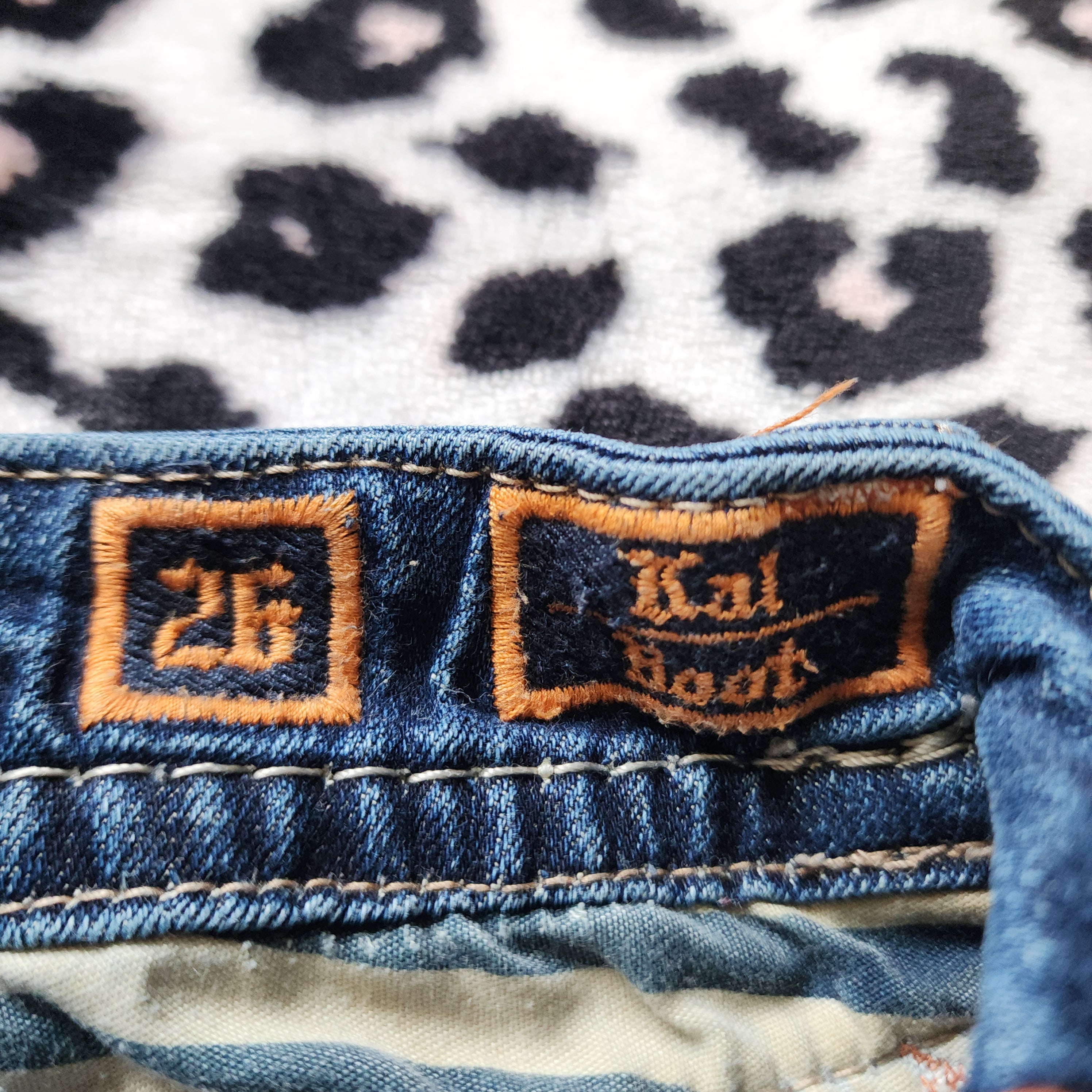 Y2K Rock Revival Low Rise Medium Wash Blue Cathedral Embellished Bootcut Denim Jeans