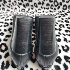 Vintage Nine West Black Leather Chunky Mary Jane Buckle High Heels