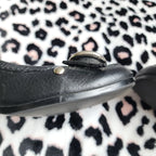 Vintage Nine West Black Leather Chunky Mary Jane Buckle High Heels