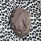 Y2K Inspired Brown Patchwork Distressed Cadet Hat