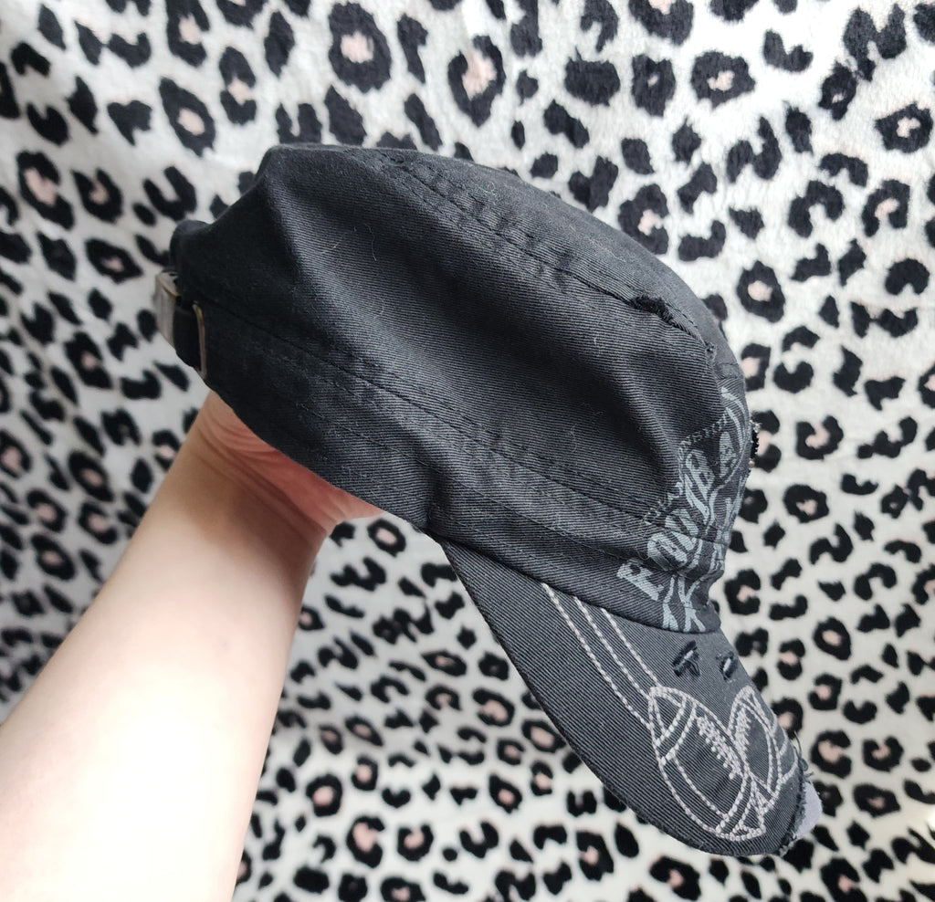 Y2K Football Beaded Distressed Graphic Print Cadet Hat