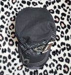 Y2K Football Beaded Distressed Graphic Print Cadet Hat