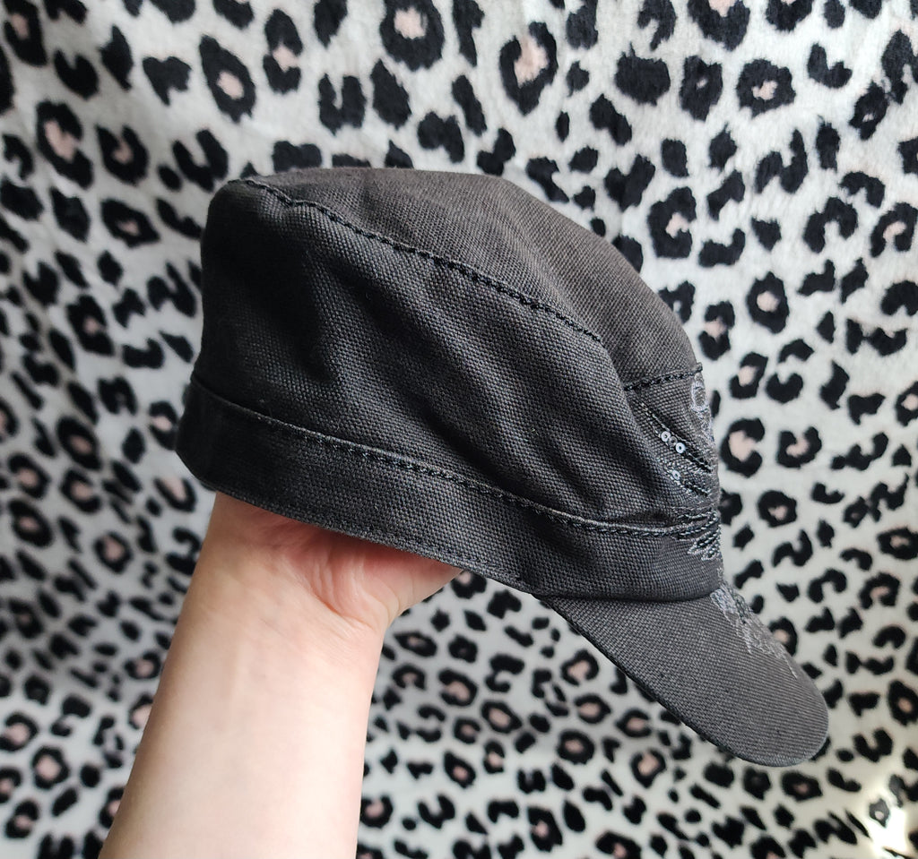 Harley-Davidson Black Sequin Embroidered Graphic Print Cadet Cap