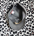 Y2K Inspired Black and Grey Tweed Floral Cadet Hat