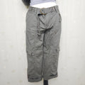 Y2K Green Olive Lowrise Cargo Capris with Built-In Studded Belt