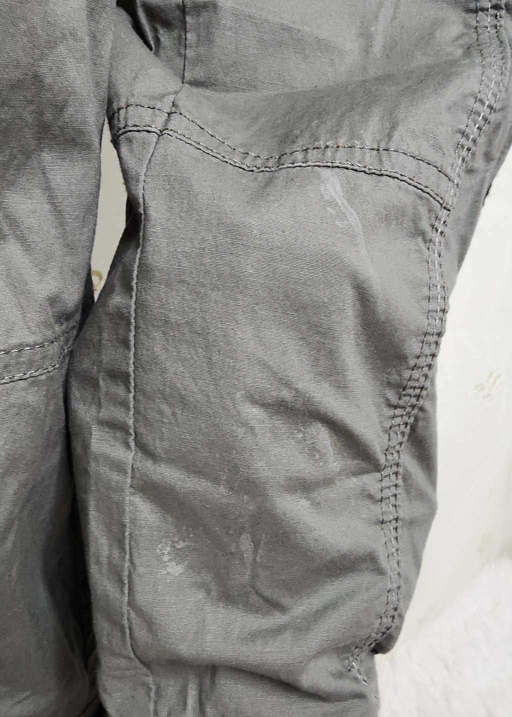 Y2K Green Olive Lowrise Cargo Capris with Built-In Studded Belt