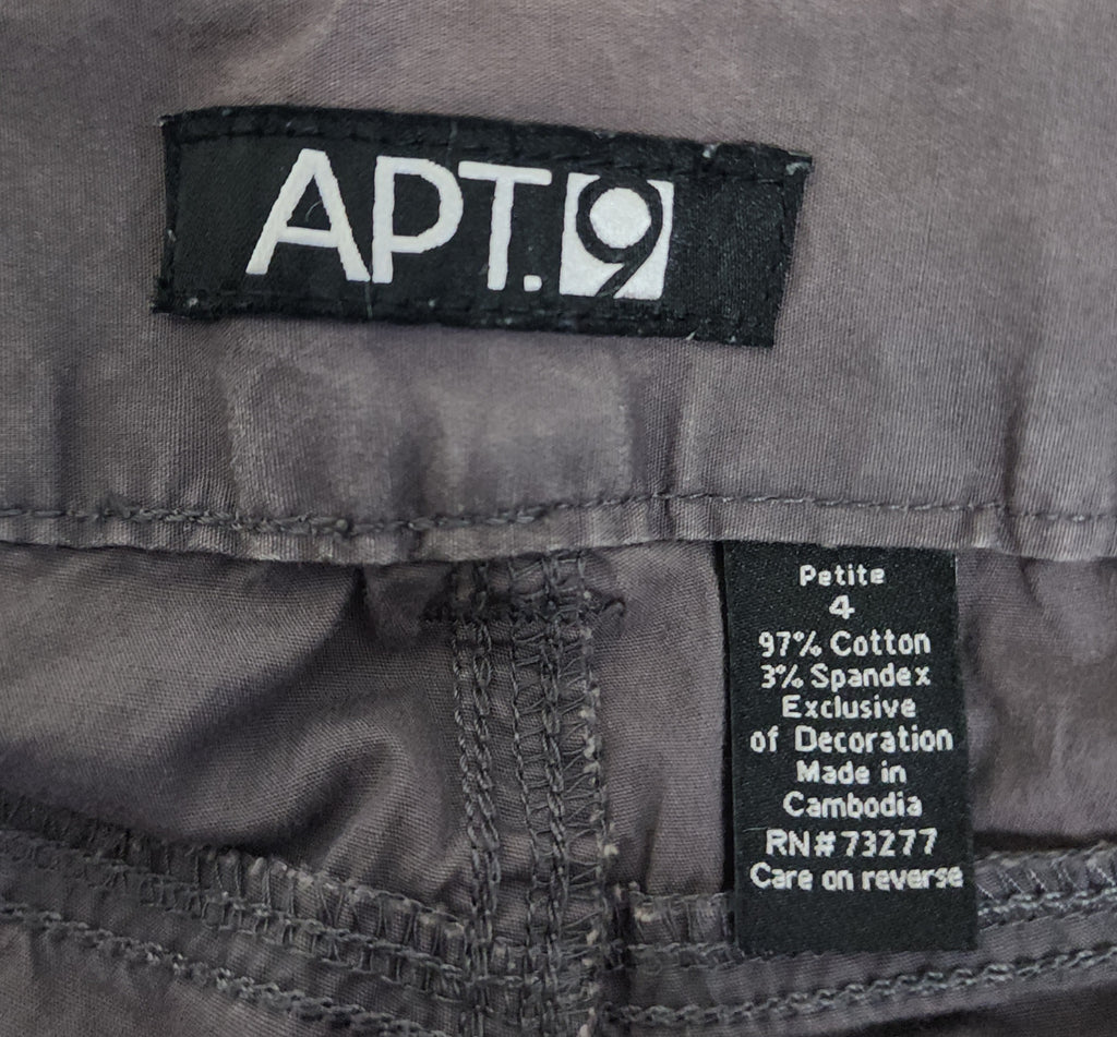 Y2K Grey Lowrise Cargo Capris with Built-In Studded Belt