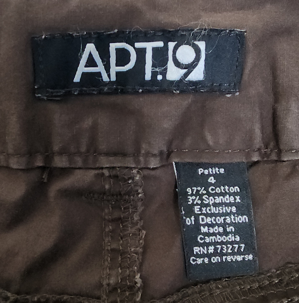 Y2K Brown Lowrise Cargo Capris with Built-In Studded Belt