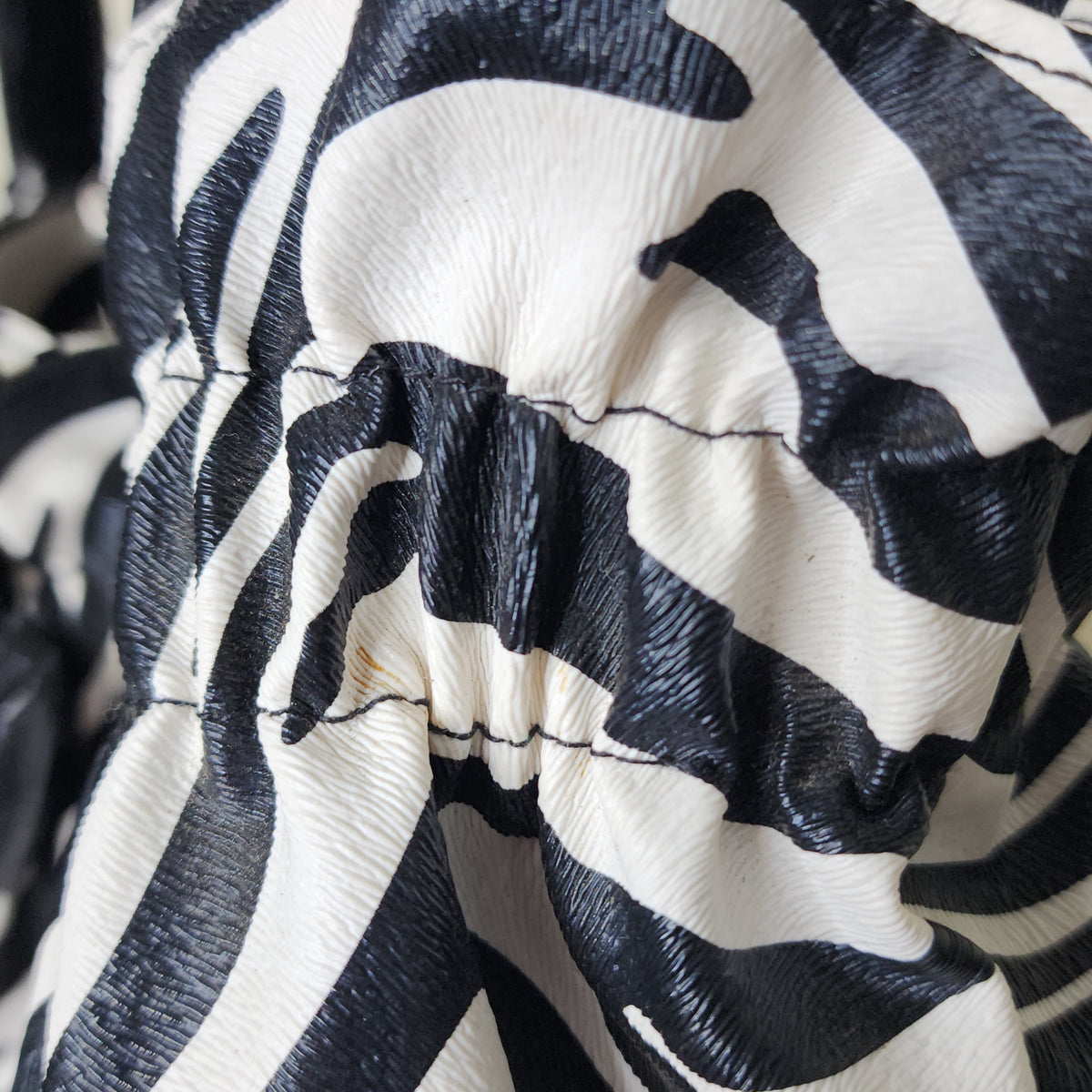 Y2K Styled Zebra Print Shoulder Bag with Flower Detail