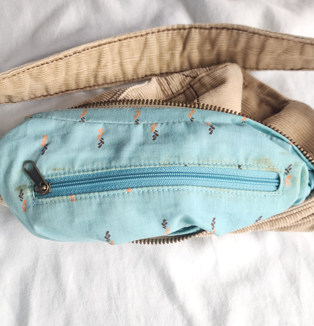 Y2K Old Navy Tan Corduroy Hobo Bag
