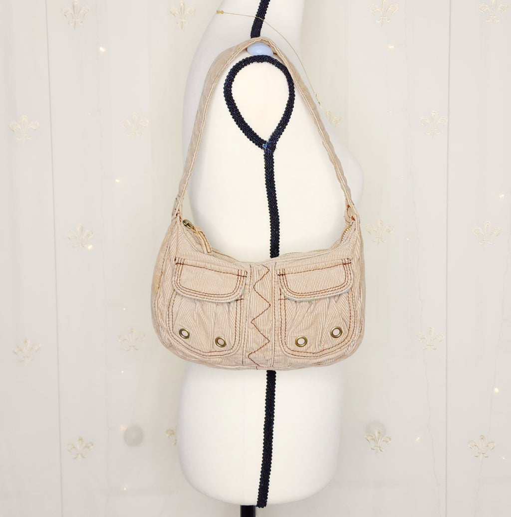 Y2K Old Navy Tan Corduroy Hobo Bag