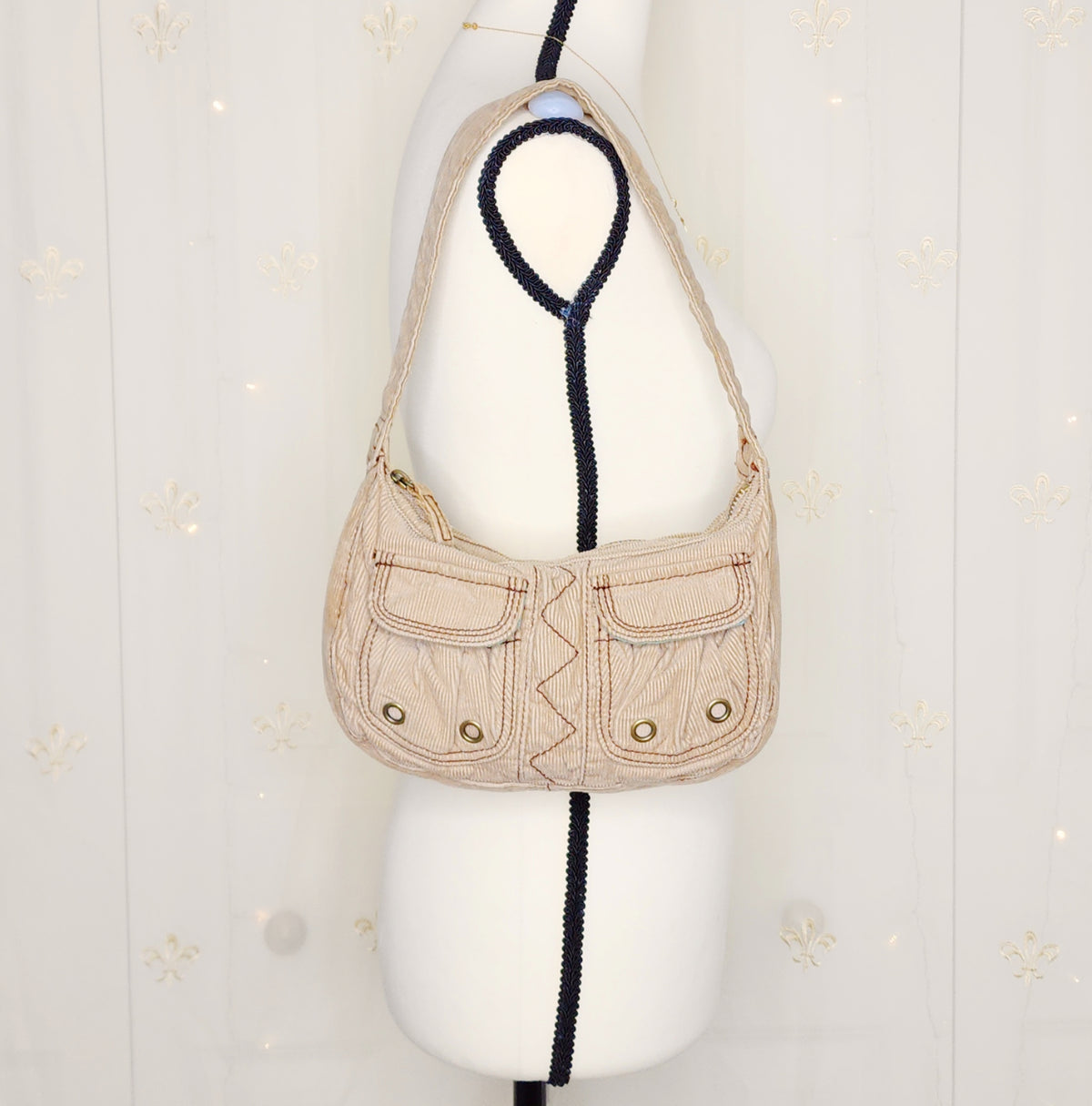 Y2K Old Navy Tan Corduroy Hobo Bag