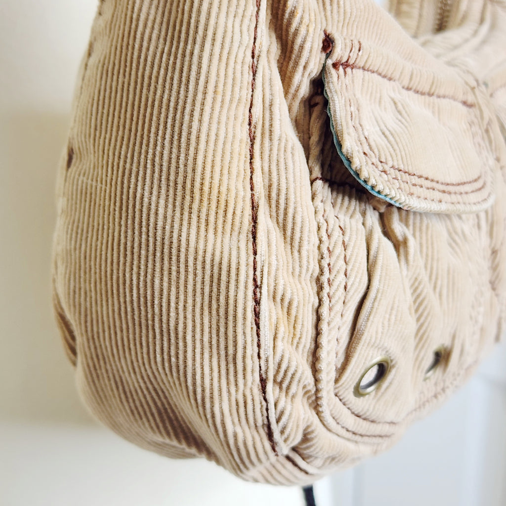 Y2K Old Navy Tan Corduroy Hobo Bag