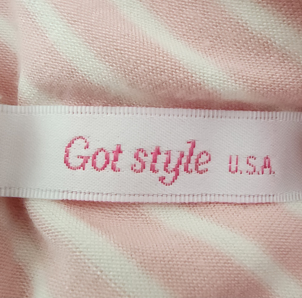 Y2K Baby Pink N' White Striped Maxi Skirt
