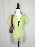 Light Green Button-Up Flannel