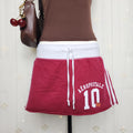 Y2K Aéropostale Cherry Red Graphic Print Mini Skirt with Built-In Shorts