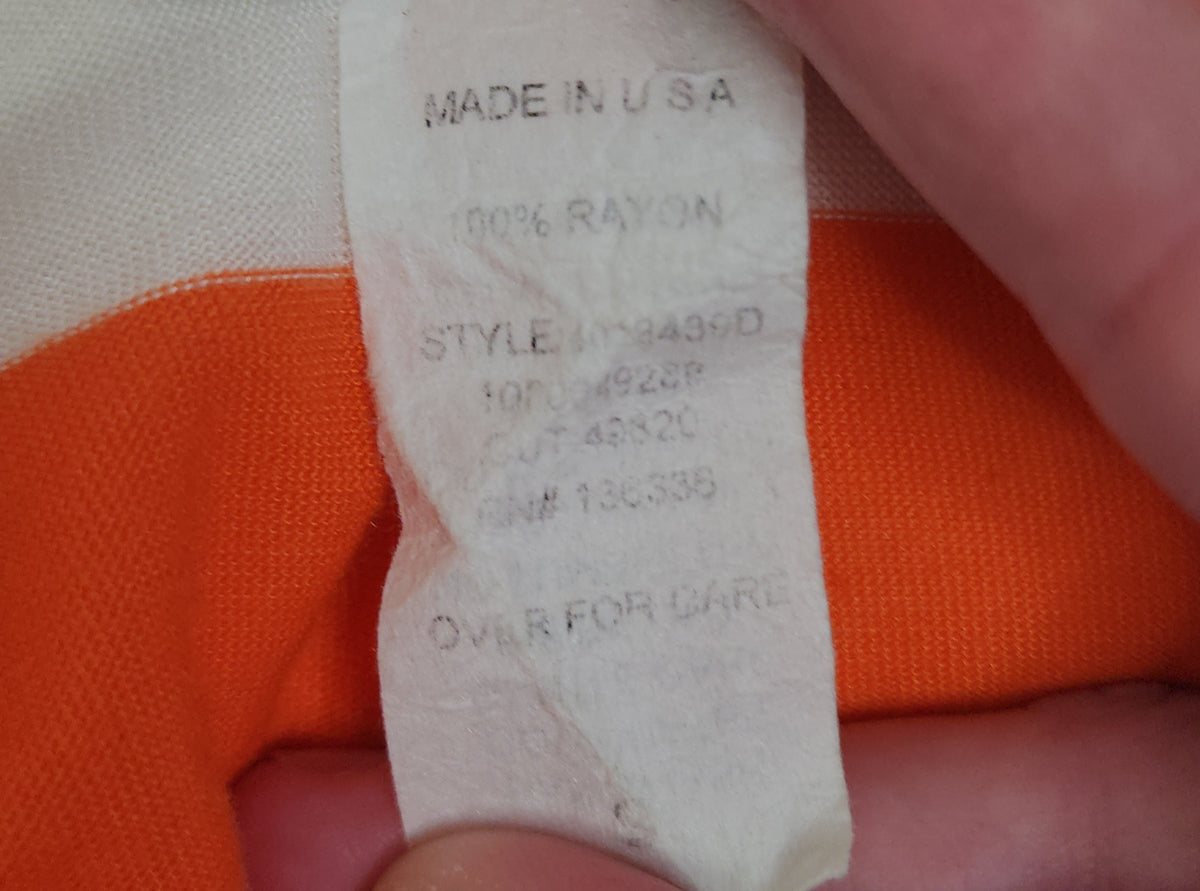 Y2K Orange N' White Striped Off-The-Shoulder Top with Removable Necklace