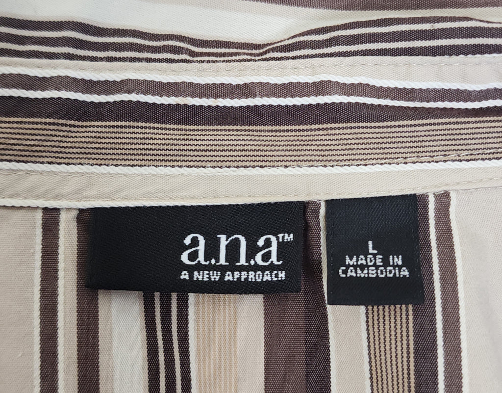 Brown Striped Button-Up Flannel