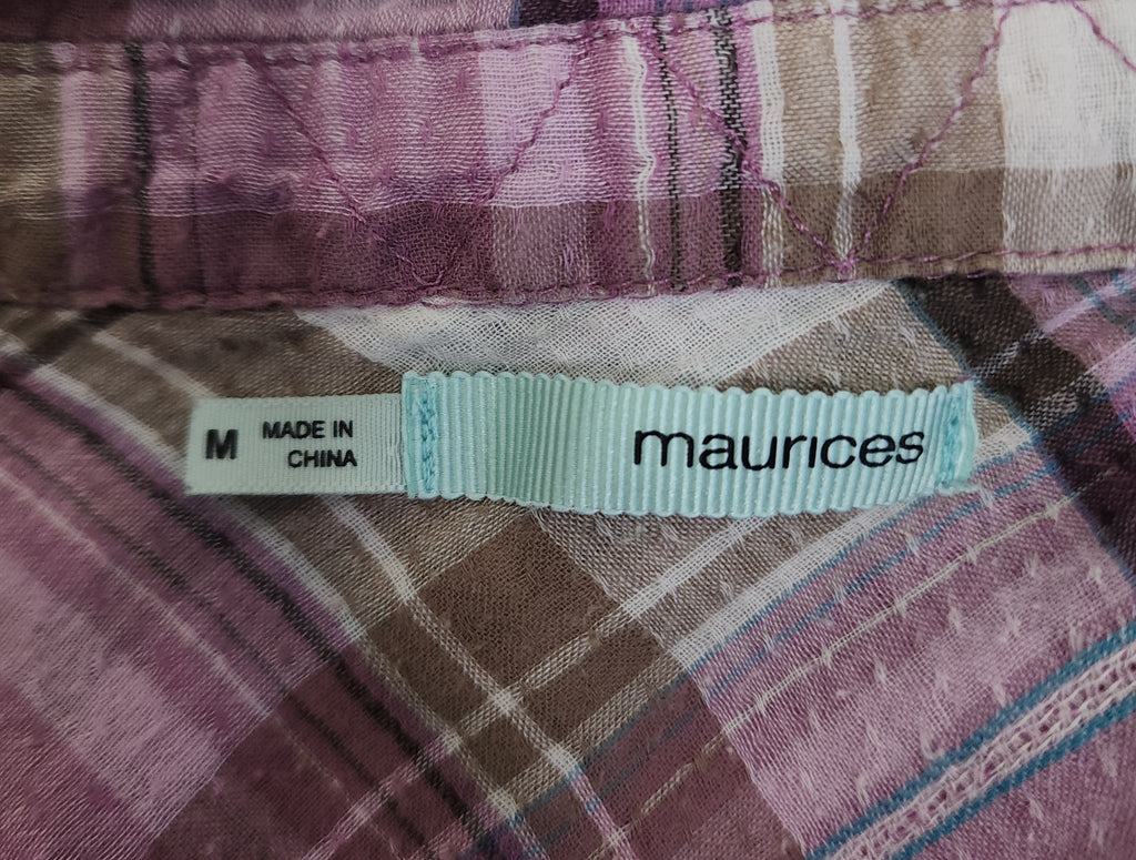 Purple Plaid Babydoll Button-Up Flannel