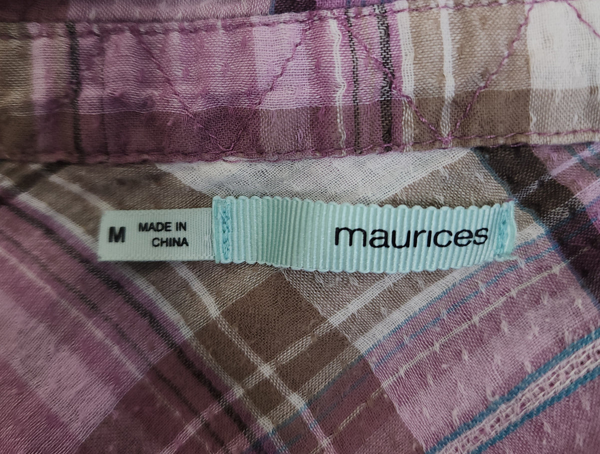 Purple Plaid Babydoll Button-Up Flannel