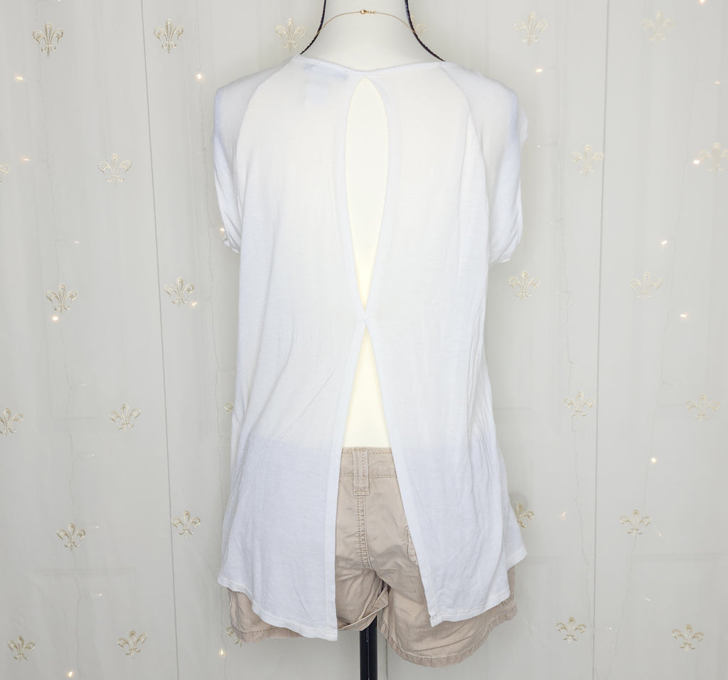 Y2K White Zebra Animal Print Open-Back Top