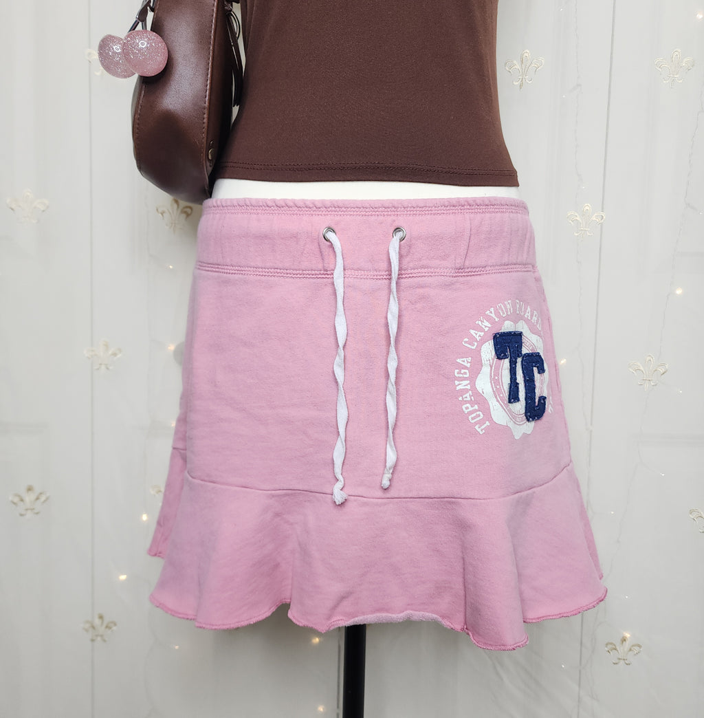 Y2K Mossimo Embroidered Flowy Baby Pink Circle Skirt